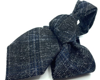 Dark Gray Wool Tie with Pocketsquare, Woll Necktie, Gift for Men, Wedding Gift, Groomsmen Tie, Pocketsquare Wool Set, Valentines Gift Set