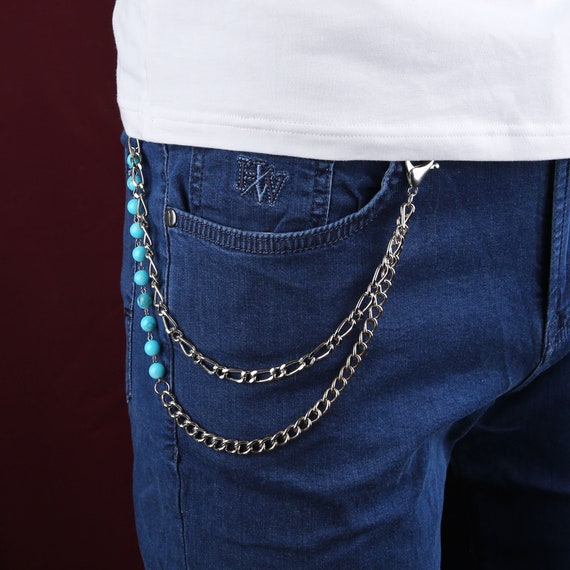 Pocket Chain Pants Chain Trousers Chain 3 Layer Pocket Keychain