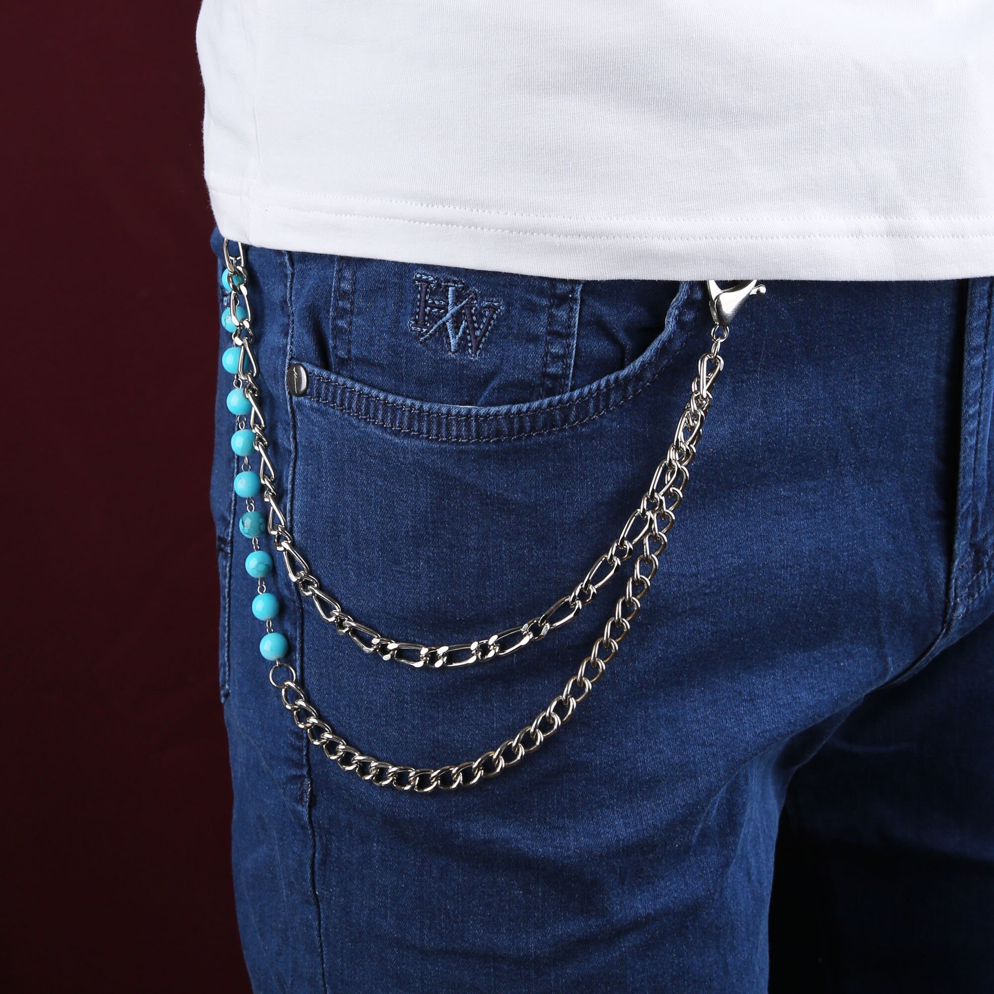 Punk Hip-hop Trendy Single/Three Layer Belt Key Chain Waist Pants Chain  Jeans Long Metal Clothing Accessories Jewelry Fashion