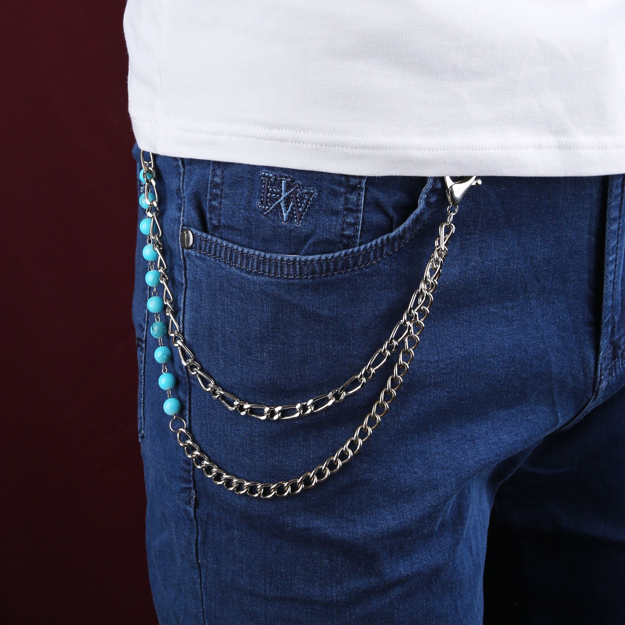 Women Men Rainbow Trousers Chain Hip Hop Punk Pants Wallet Key Chain  Colorful Acrylic Gothic Rock Jean Pant Chain Waist Chain Colorful3   Amazonin Clothing  Accessories