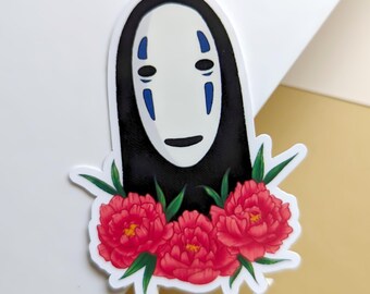 Japanese Spirit with Flowers Sticker