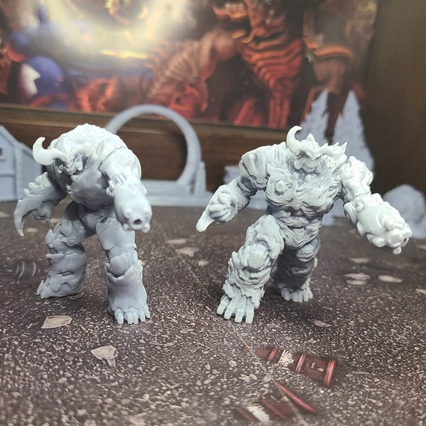 Fleshmetal Cyberdemons, Rescaled for Wargaming (3 Poses) | Tabletop Wargaming Miniatures | 28mm Scale