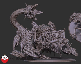Carcinitized Gastrosaurus (fits 120x92mm Base / Quick Build Option) | Miniatures Wargaming Kits (RedBeardBits)
