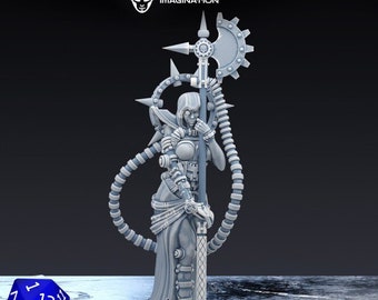 Cyborg Priestess (fits 32mm and 40mm bases) | Miniature Wargaming Kits (WildMesh)