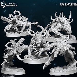 Ravenous Darkhounds (5 Poses / 60x35mm Bases / Special Diorama) | Miniature Wargaming Models (Den of Imagination)