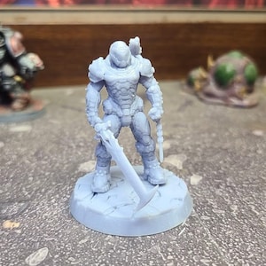 Doom Guy Miniature, Rescaled for Wargaming (Two scales / Base Options) | Tabletop Wargaming Miniatures