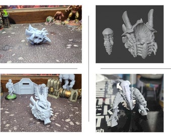 Torso Bits for Kitbashing Xeno-Dragons (3 Styles, Pelvis Options) | Tabletop Wargaming Bits