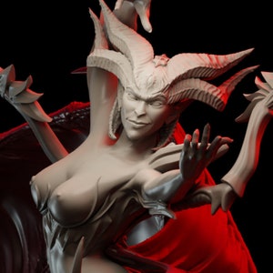Firstborn Demoness Miniature (Fits 100mm Base, 2 Variations) | Miniature Wargaming Models (Den of Imagination)