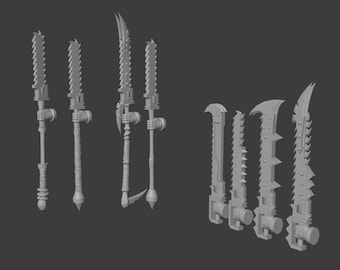 Buzz-Saw Blades and Polearms for Heretics and Barbarians! | Tabletop Wargaming Bits