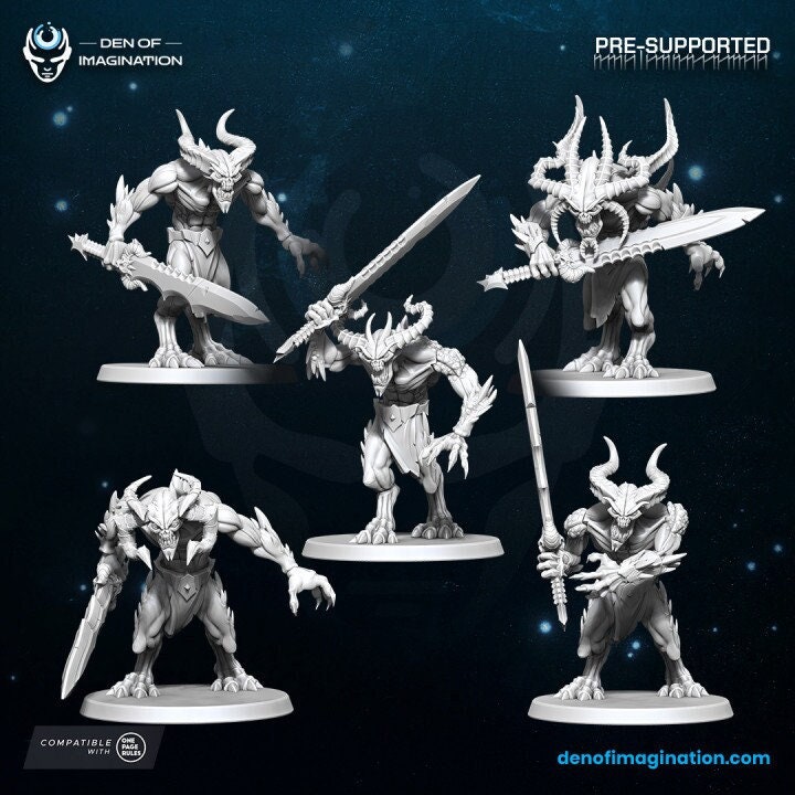 Infernal Shocktroops (Modular / Fits 32mm Bases / Bundles) | Miniature Wargaming Kits (Den of Imagination)