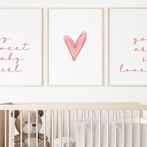 Mijn lieve babymeisje, je bent zo geliefd Kinderkamer Decor, Hart, Blush Tonen, Kinderkamer Decor Meisje, Kinderkamer Decor Hart, Rainbow Baby Decor, Boho