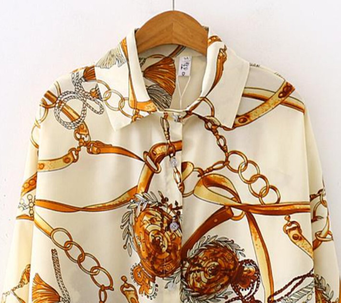 Casual Ladies Horse Print Equestrian Blouse Top Shirt by Etsy UK