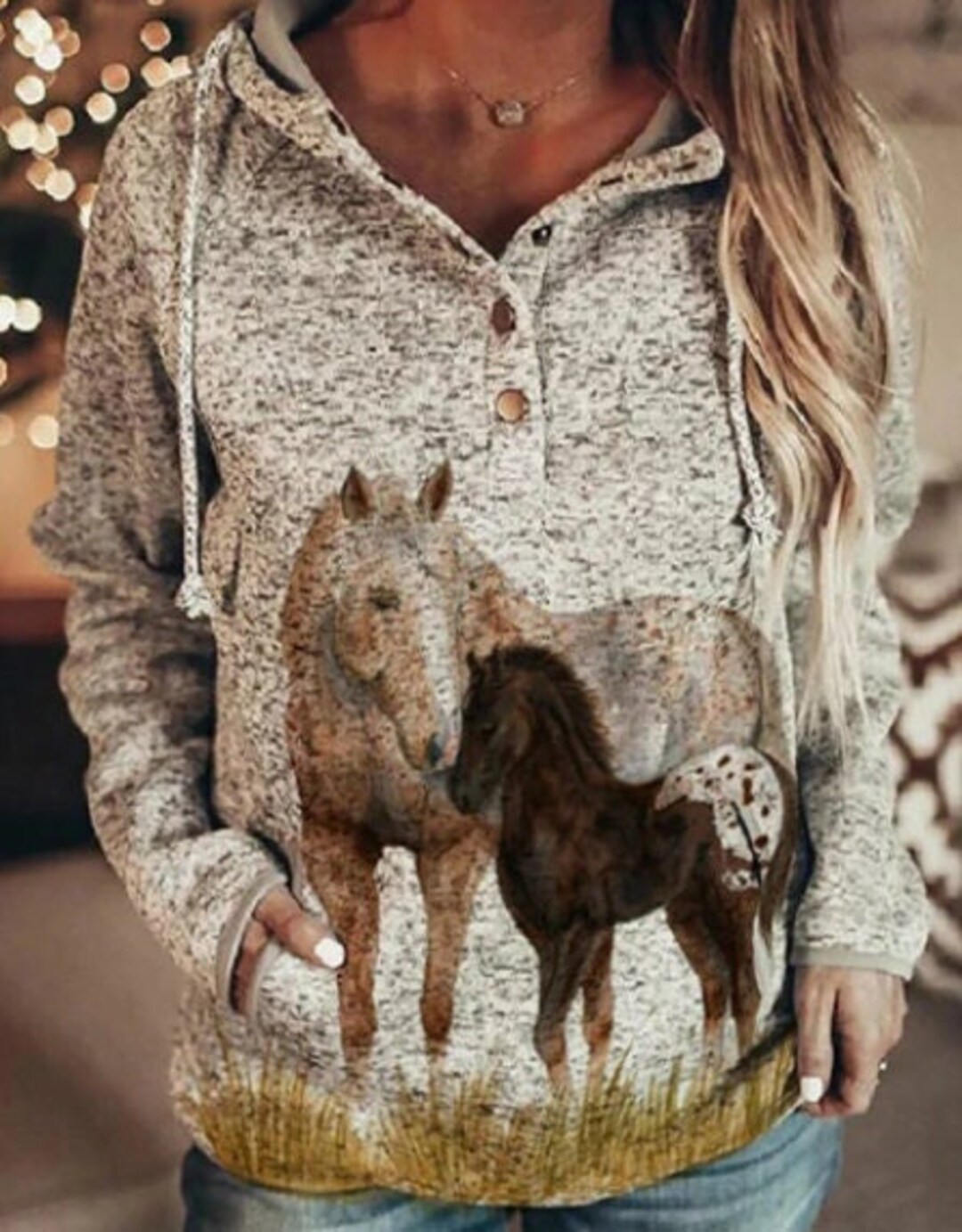 Horse print sweatshirt sale