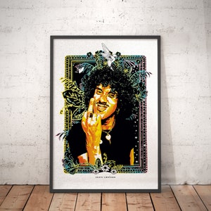 Phil Lynott A3 Print: Intricate Irish Musician Artwork