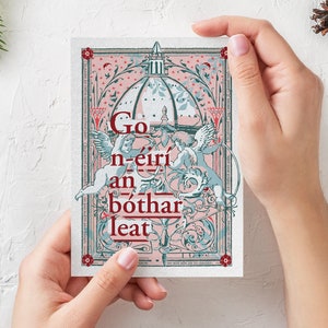 Cartes de langue irlandaise | en forme de Gaeilge | Cartes de voeux uniques | Allez n-éirí an bóthar leat| Cartes de voeux irlandaises | Cartes de haute qualité Irlande