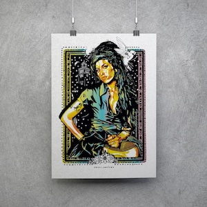Amy Winehouse poster | Amy Winehouse print | Amy Winehouse wall art | Amy Winehouse illustration | British singer wall poster | A2 Poster