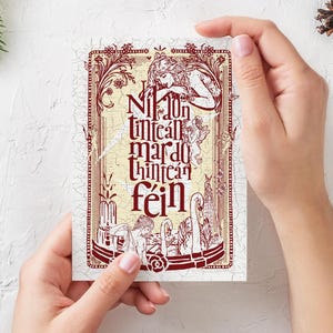 Irish language card | Cards As Gaeilge | Unique greeting card | "Níl aon tinteán mar do thinteán féin" | Irish Greeting Cards | Premium card