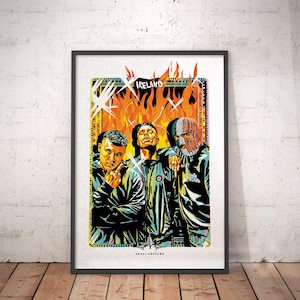Poster di Kneecap Irlanda / Arte rap di Kneecap / Stampe per pareti / Stampe fantastiche / Decorazioni murali / Opere d'arte per soggiorno / Musicisti irlandesi / Arte decorativa per la casa