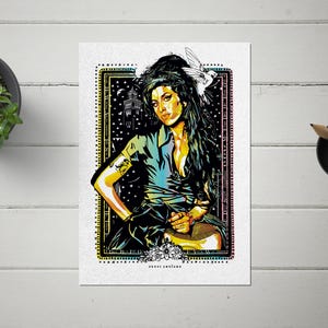 Amy Winehouse Druck | Amy Winehouse Wandkunst | Amy Winehouse Kunstwerk | Vintage Musikplakat | Retro Seelenwandkunst | Kultiger Sänger Print