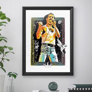 Freddie Mercury Framed Poster | Art Prints for Wall | | Wall deco | Cool Gifts | Living Room Artwork | Rock Heroes | Legendary musicians