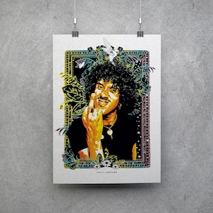 Phil Lynott A2 Poster: Thin Lizzy, Irish Rock Art Print