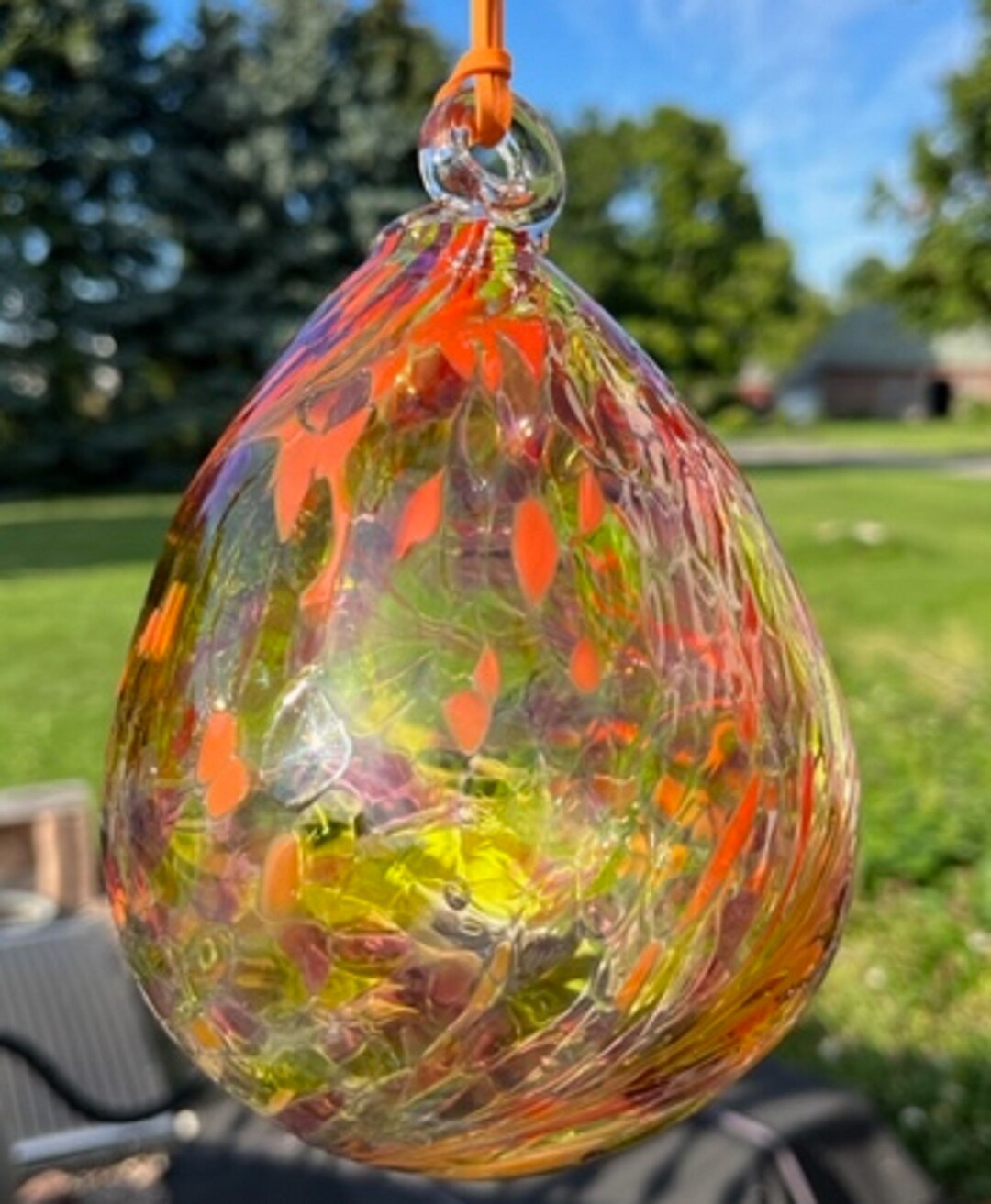 Glass Suncatcher Friendship Aroma Melon Ball Handblown Art Etsy
