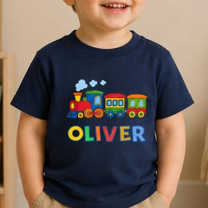 Personalized Train Shirt for Kids, Custom Name Toddler Tee, Choo Choo Birthday T-Shirt, Boys Train Gift