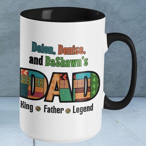Personalized Family Coffee Mug - Great Gift for Dad, King, Father, Legend, Unique Holiday Present, Custom Dad Mug