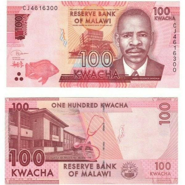 2020 new Malawi P65e 100 Kwacha Banknote UNC