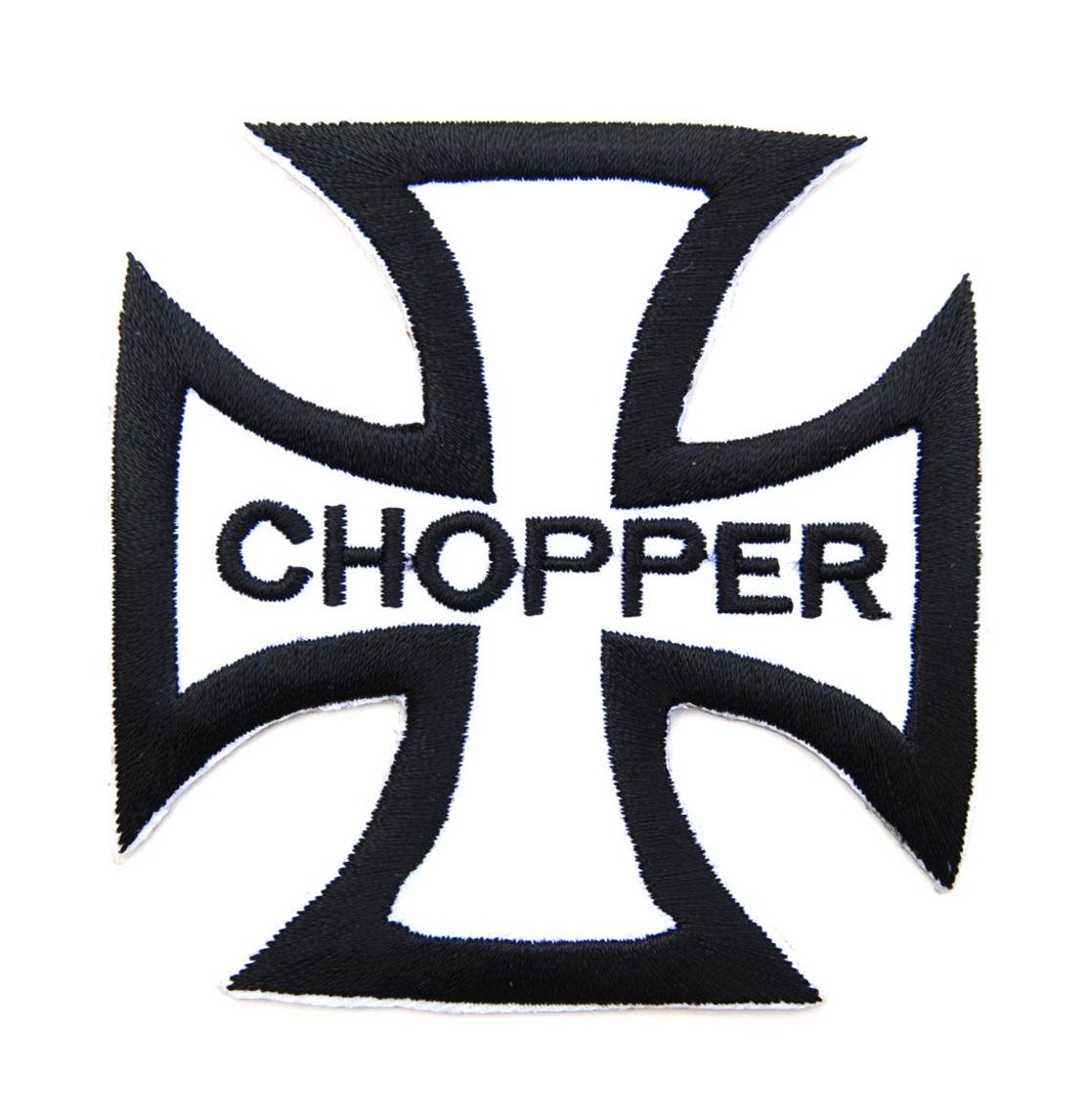 Iron Cross 'Chopper' Embroidered Patch White Etsy