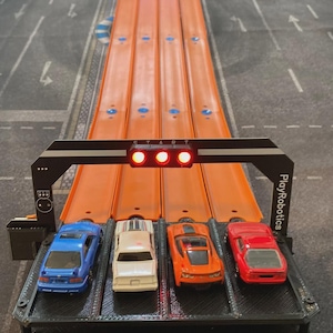Timing System for Hot Wheels Racing Diecast Drag 4 Lane Start Gate & Finish Line Timer