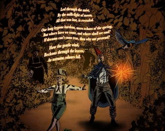 Over the Garden Wall (into the Unknown Lyrics) Full Colour Print