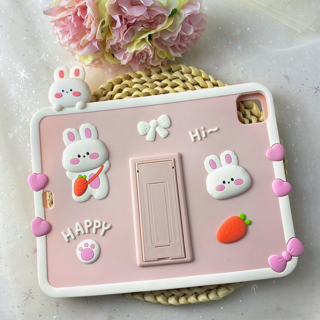 Carrot Bunny iPad Case, Cute iPad Air Case, Kawaii iPad Pro Case, iPad