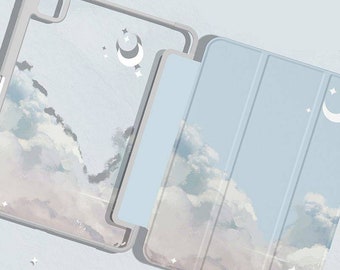 Funda para iPad acrílico Sky Moon, funda anime para iPad Pro, funda para iPad Air 5, funda para iPad 2018 2020 2022, funda para iPad con soporte para lápiz, funda para iPad 10