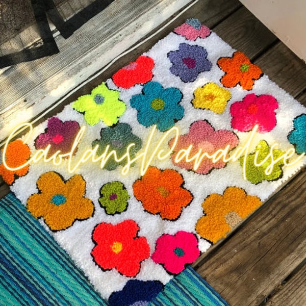 Handmade flower rug