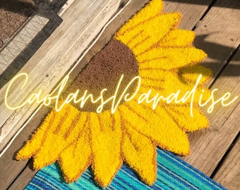 Handmade sunflower rug