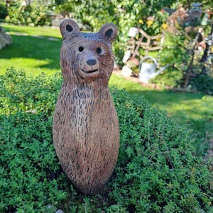 Zaunhocker Bär Garten Keramik Deko Handarbeit Geschenk Figur Unikat Tier