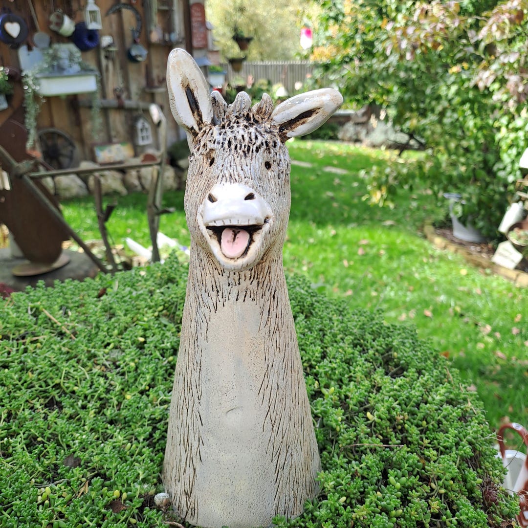 Fence Stool Donkey Special Size Garden Ceramic Decoration Handmade Gift ...