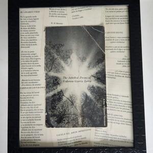 The Selected Poems of Federico Garcia Lorca - Vintage Book Cover Collage Art 8x10
