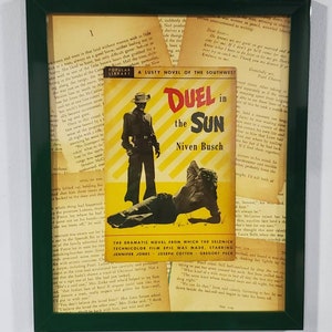 Niven Busch - Duel in the Sun - Vintage Paperback Book Cover Collage Art 8x10 - Western, Gregory Peck, Jennifer Jones, Joseph Cotten