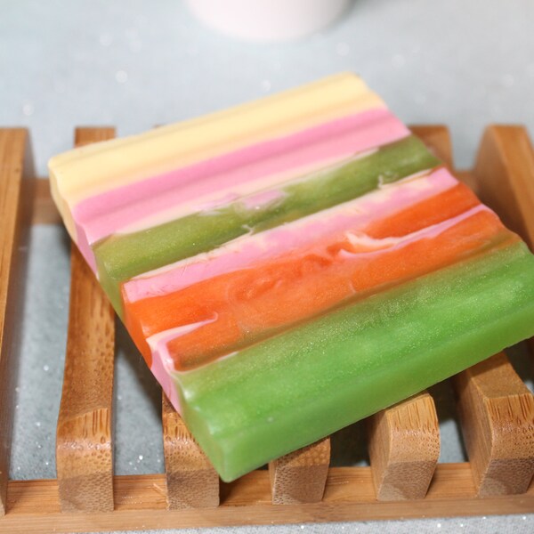 Tropical Love Soap- Papaya, Guava & Pineapple Bar Soap/ Tropical Island Soap, Sweet/Fruity Scented, Handmade Bar Soap