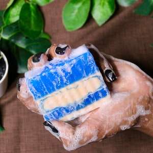Sapphire King Soap Bar- Mahogany Scented Manly Soap For Him Husband Dad Gift For Men Bath & Body Handmade Bar Soap