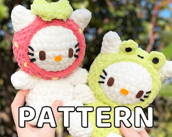 PATTERN ONLY - Crochet Hoodie Cat PDF Pattern
