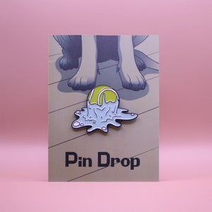 Drooly Tennis Ball Enamel Pin, Green Ball Covered n Drool Enamel Pin, Gross Tennis Ball Enamel Pin, Slobber Ball Enamel Pin