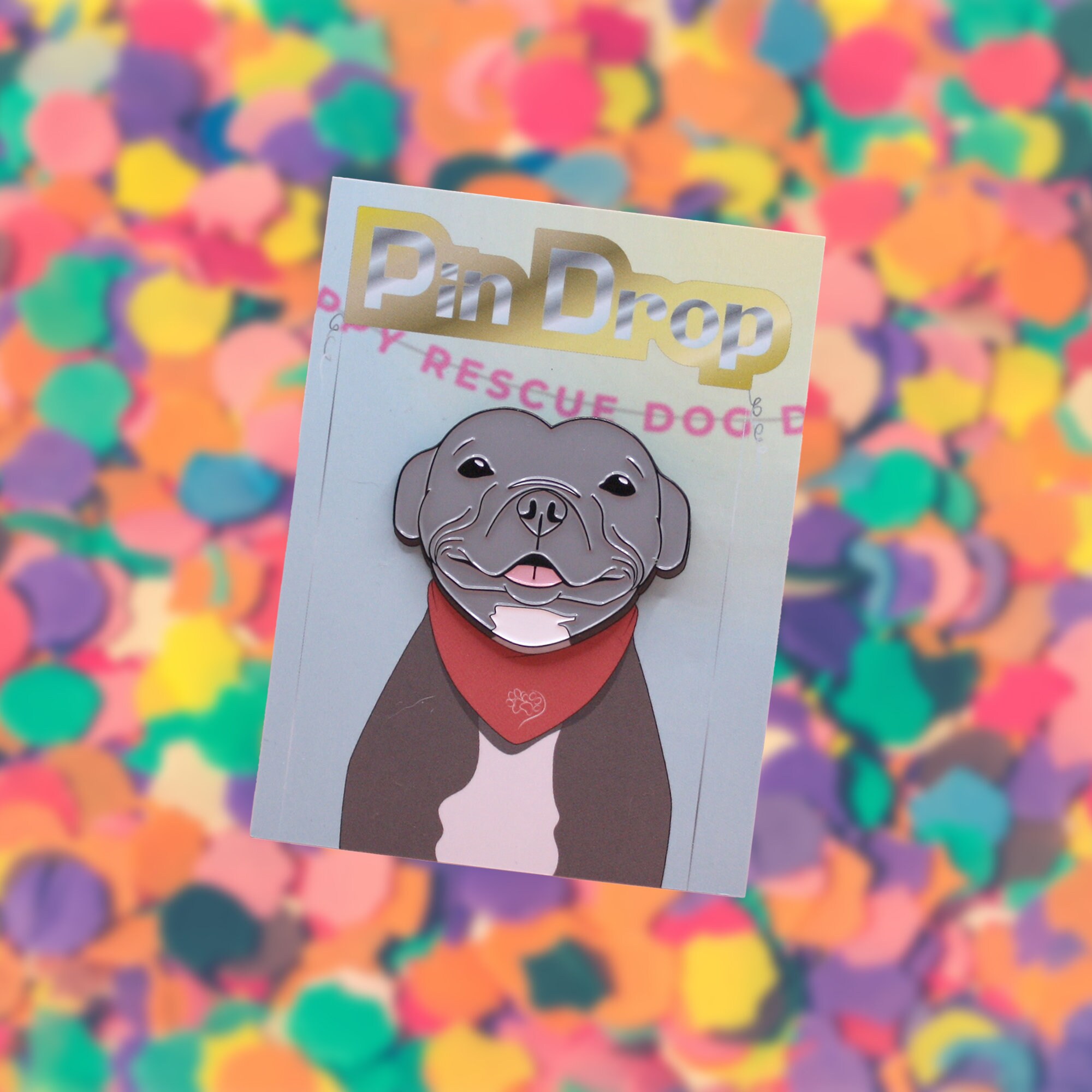 Rescue Dog Day Pitbull Soft Enamel Pin With Custom Backing