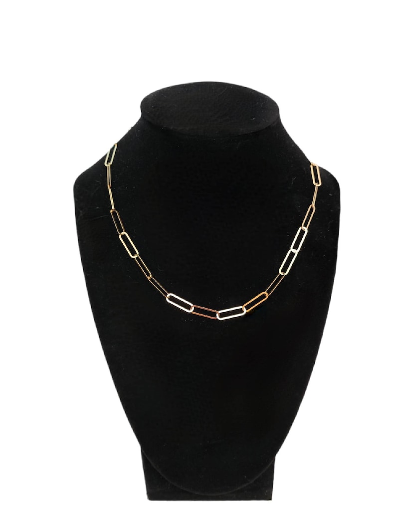 Paper Clip Chain, 18K Real Solid Gold Etsy