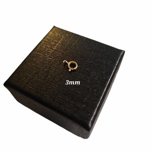 Spring Ring  Round Lock ,18K Solid Gold