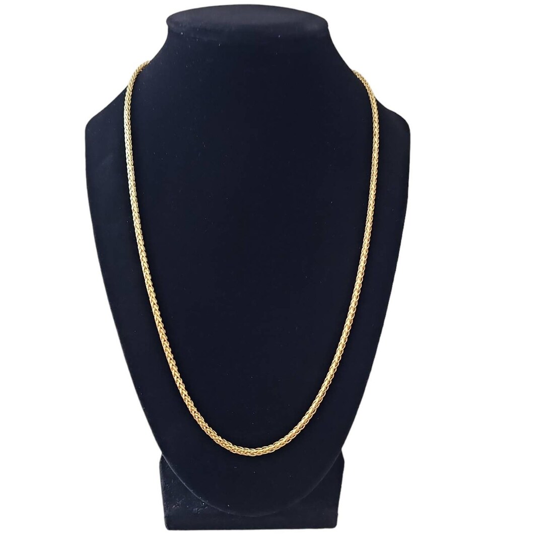 Foxtail Link Chain, 18K Solid Gold Etsy