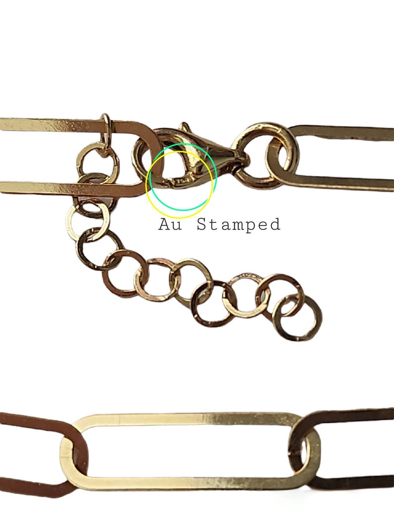 Paper Clip Chain, 18K Real Solid Gold Etsy
