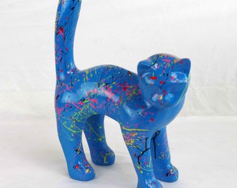 Statue De Chat Noir Etsy